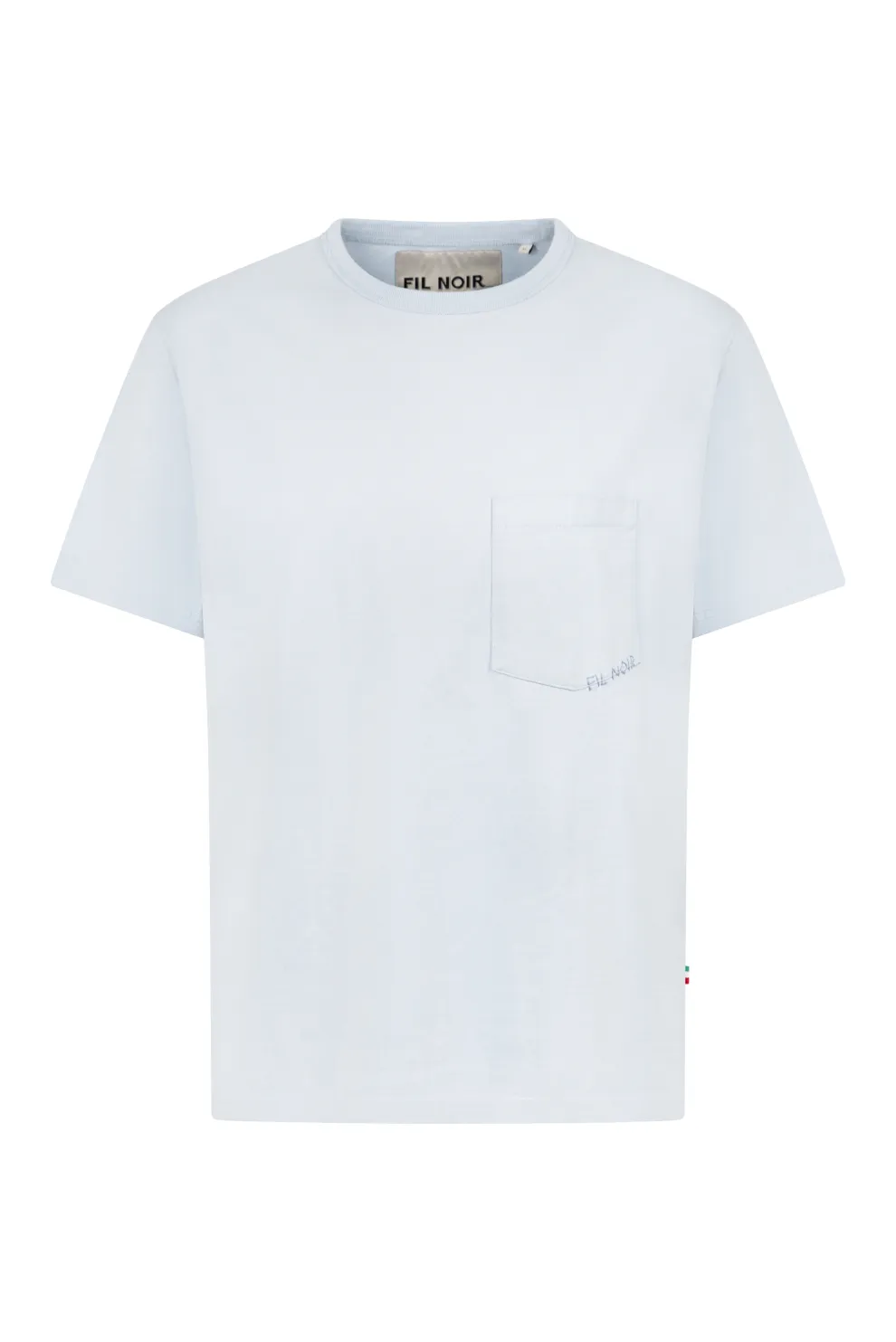 Rundhals T-Shirt, gestrickte - lightblue